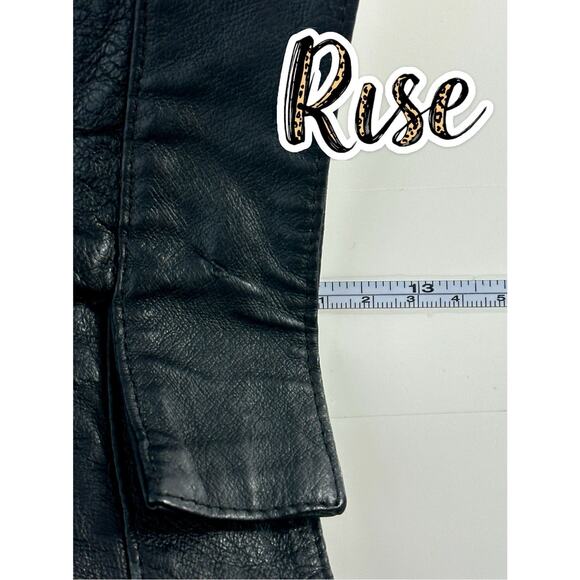 Bagatelle Womens Streetwear Black Leather Flat Front Tapered Leg Chino Pants 14 - Picture 13 of 14